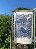 Organic cotton Blackbird Tea towel by Lou Tonkin